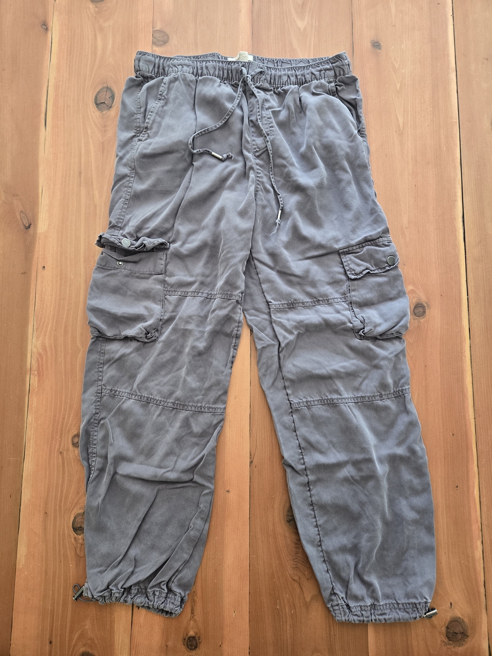 C&C California 100% Lyocell Cargo Jogger Pants Gray - Womens - Size Medium